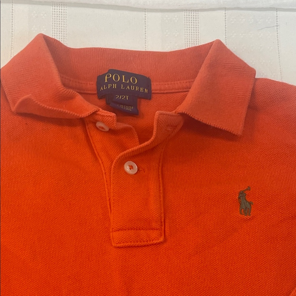 Polo Ralph Lauren Orange Shirt and Gray Pants Set size 2T - Picture 2 of 12